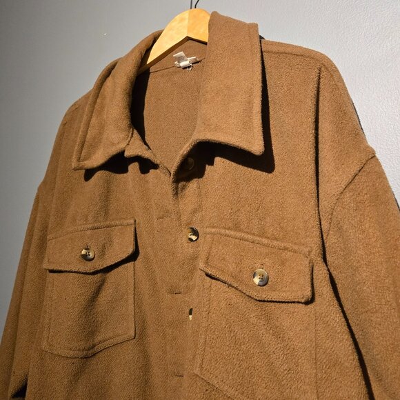 Vintage 90s a.n.a Brown Wool Blend Shacket Size XXL (fits like Men's M/L) - Picture 2 of 9